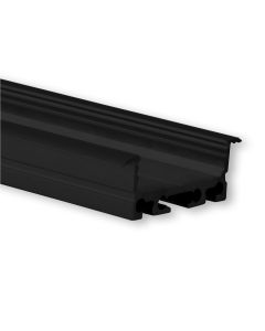LED Einbauprofil Mini24 Flach, Aluminium schwarz RAL 9005, 200cm