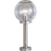 BOWLE II Außenleuchte Edelstahl, Glas klar, IP44, D:200, H:450, exkl. 1xE27 60W