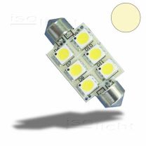 LED Soffitte 42mm, 10-30V/DC, 6SMD, 1Watt, warmweiß