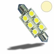 LED Soffitte 37mm 10-30V/DC, 6SMD, 1 Watt, Warmweiß