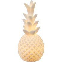 CHAITA Tischleuchte Porzellan weiß matt, Ananas, Schalter, inkl. 3xLR44, D:85, H