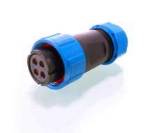 KAPEGO Adapter Weipu 4 polig IP65 female mit Überwurfmutter, DEKO 132614