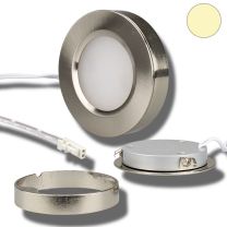 LED Aufbauspot nickel gebürstet 3W, warmweiss