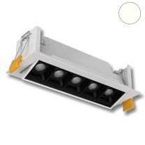 LED Deckeneinbauleuchte Linear Reflektor weiß/schwarz, 10W, neutralweiß, schwenk