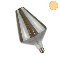 LED E27 Vintage Dekobirne 150, 6W ultrawarmweiß, Glas smoky, dimmbar