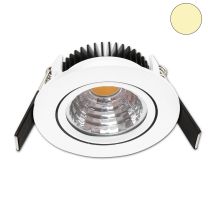 LED Einbaustrahler Plug&PlayF weiss 5W, IP52, 24V DC, warmweiß 3000K, dimmbar