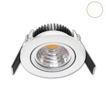 LED Einbaustrahler Plug&PlayF alu gebürstet 5W, IP52, 24V DC, warmweiß 4000K, dimmbar