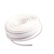 LED Streifen Kabel 25m Rolle 2-polig 0.75mm² H03VVH2-F PVC Mantel weiß, VDE halogenfrei, AWG18