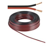 LED Streifen Kabel 50m Rolle 2-polig 0.75mm² H03VH-H YZWL, schwarz/rot, AWG18