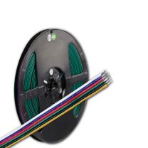 LED Streifen Kabel RGB+W+WW 10m Rolle 6-polig 0.5mm² H03VH-H AWG20