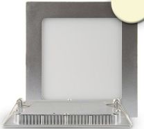 Einbau Downlight "Ultra Flach", eckig, silber, dimmbar, 9 Watt, warmweiß