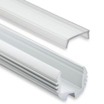 Profi LED Rundprofil Mini 12 opal, 2 Meter inkl. Abdeckung klar