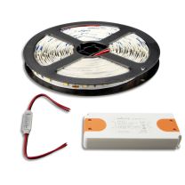 LED Streifen 5M SET 24V, 9,6W/m inkl. Mini Kabeldimmer + Trafo ECO