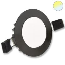 LED Einbaustrahler Slim, rund, schwarz, 12W, IP44, 100°, 3000/4000K wählbar