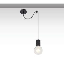 LED Hängeleuchte Metall schwarz, 120cm Kabel, 1xE27 Fassung, exkl. Leuchtmittel