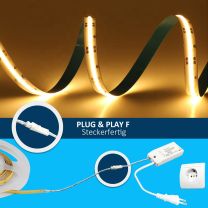 LED PLUG&PLAY-F COB Streifen Set-2M, 10W/M, warmweiß steckerfertig