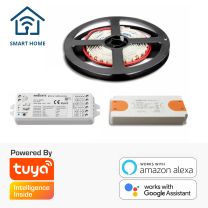 LED SMART HOME Streifen 2M SET, warmweiss, 12V, 9,6W/m inkl. Trafo + WIFI TUYA Controller