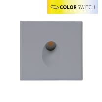 LED Treppenbeleuchtung Farbe einstellbar, eckig, anthrazit, E1, 230V, 3W, IP44 inkl. Einputzdose