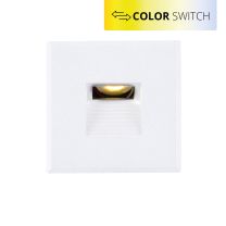 LED Treppenbeleuchtung Farbe einstellbar, eckig, weiß, E3, 230V, 3W, IP44 inkl. Einputzdose