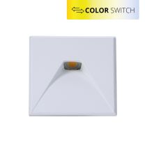 LED Treppenbeleuchtung Farbe einstellbar, eckig, weiß, E2, 230V, 3W, IP44 inkl. Einputzdose