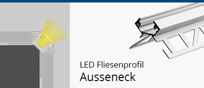 LED Fliesenprofil Ausseneck