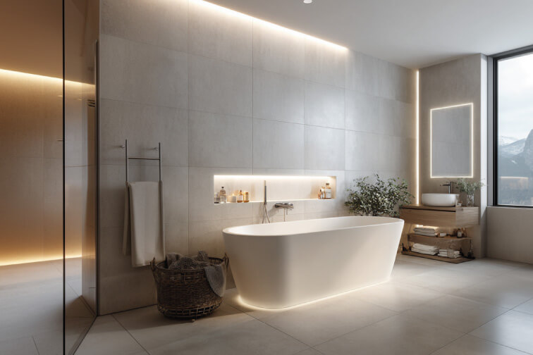 LED Streifen Badewanne