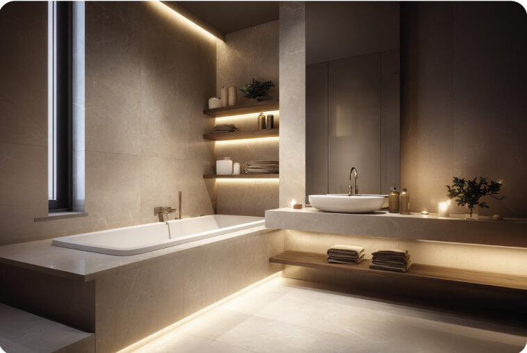 Sockebeleuchtung Badezimmer