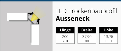 LED Trockenbauprofil Ausseneck