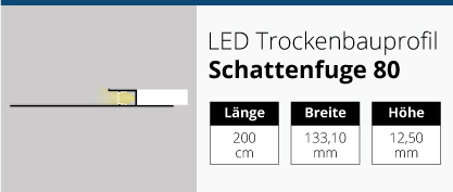 LED Trockenbauprofil Schattenfuge 80