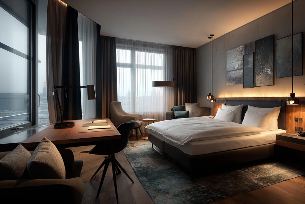 Steh und Tisch Beleuchtung im Schlafzimmer