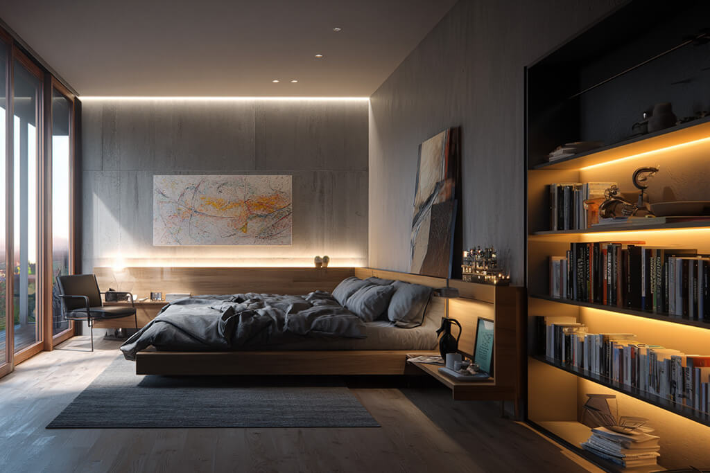 Indirekte Beleuchtung im Schlafzimmer